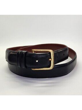 Coach Mens Black Leather Dress Belt With Gold Tone Buckle Size 40 Costa Rica